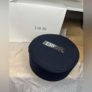 DIOR makeup case round vanity mirrored makeup bag